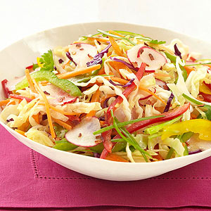 Garden Slaw With Spicy Asian Dressing